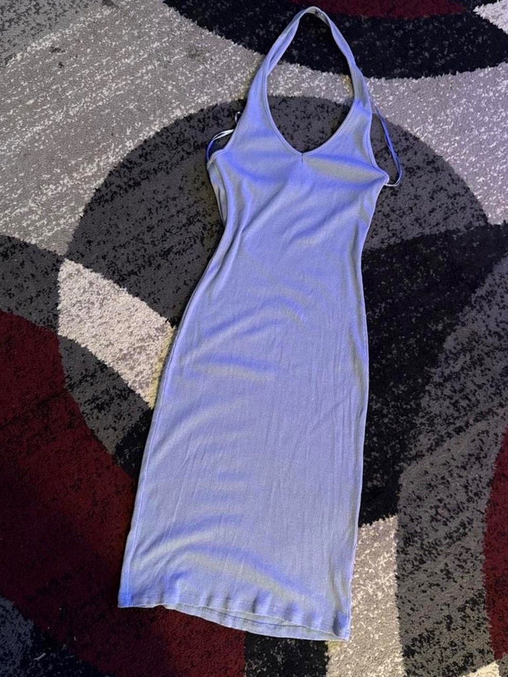 Ambiance Sleeveless Halter V-Neck Midi Dress in Lavender